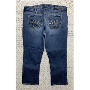 Sirver Suki Capri Jeans Women Sz 18 W38 L25 Blue Denim 5- Pockets Cotton Blend